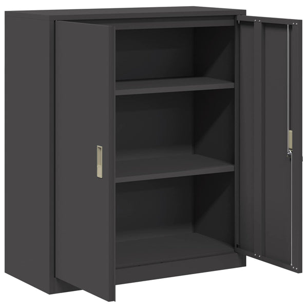 Stahlschrank Schwarz, 90x40x105 cm