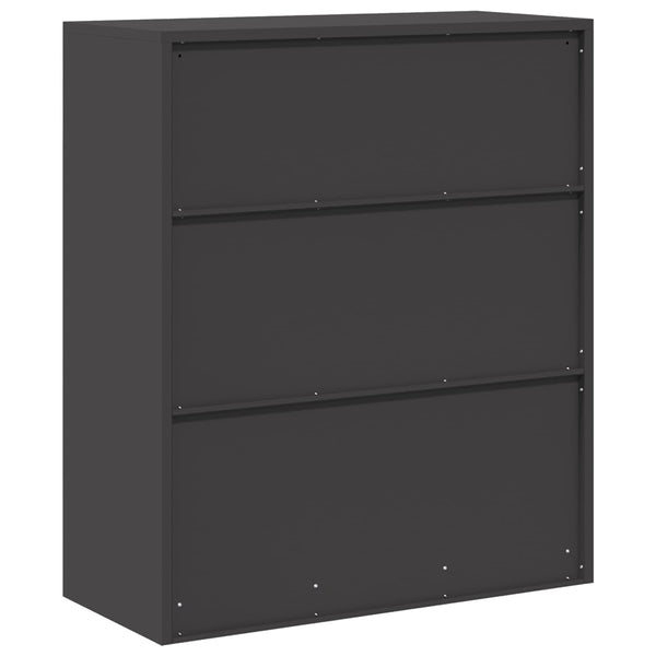 Stahlschrank Schwarz, 90x40x105 cm