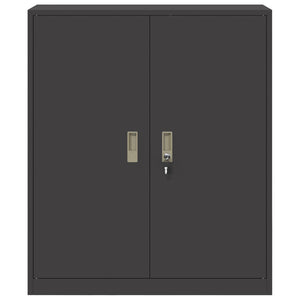 Stahlschrank Schwarz, 90x40x105 cm