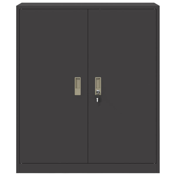 Stahlschrank Schwarz, 90x40x105 cm