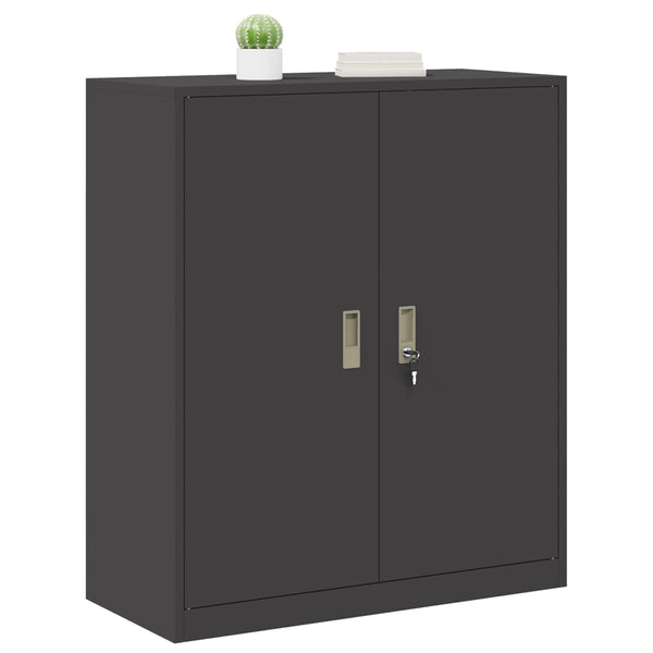 Stahlschrank Schwarz, 90x40x105 cm