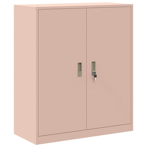 Rosa Aktenschrank, Stahl, 90x40x105 cm