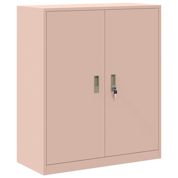 Rosa Aktenschrank, Stahl, 90x40x105 cm
