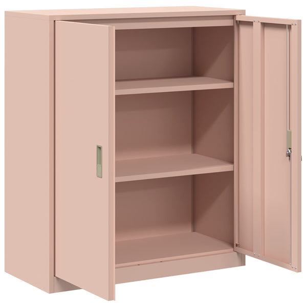 Rosa Aktenschrank, Stahl, 90x40x105 cm