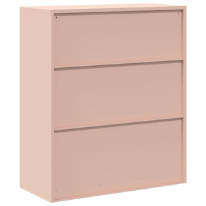 Rosa Aktenschrank, Stahl, 90x40x105 cm