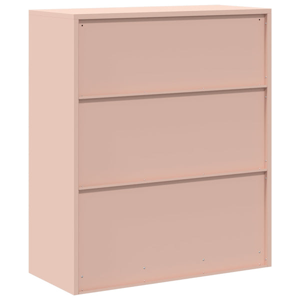 Rosa Aktenschrank, Stahl, 90x40x105 cm