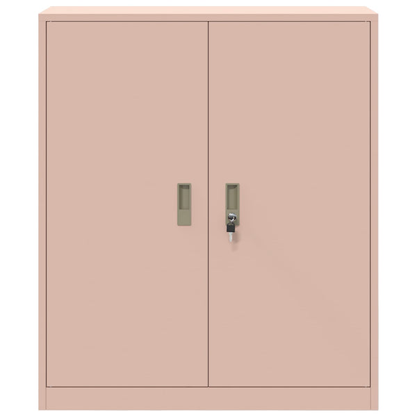 Rosa Aktenschrank, Stahl, 90x40x105 cm