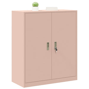 Rosa Aktenschrank, Stahl, 90x40x105 cm