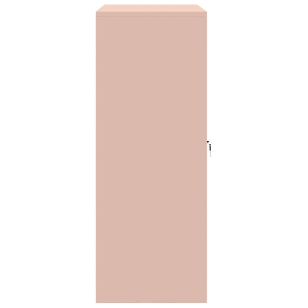Rosa Aktenschrank, Stahl, 90x40x105 cm