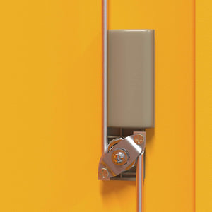 Senfgelber Stahlschrank, 90x40x105 cm