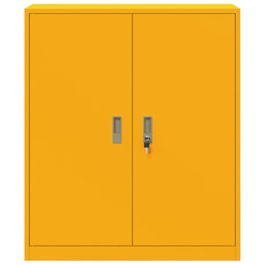 Senfgelber Stahlschrank, 90x40x105 cm