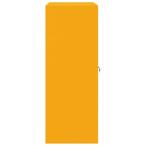 Senfgelber Stahlschrank, 90x40x105 cm