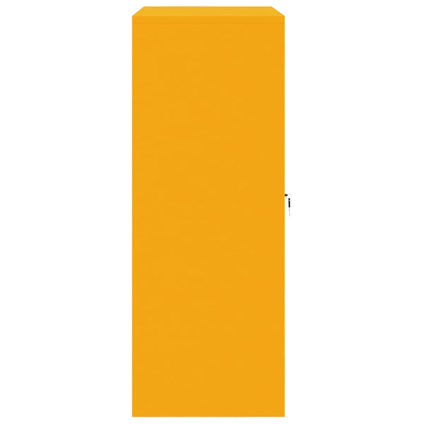 Senfgelber Stahlschrank, 90x40x105 cm