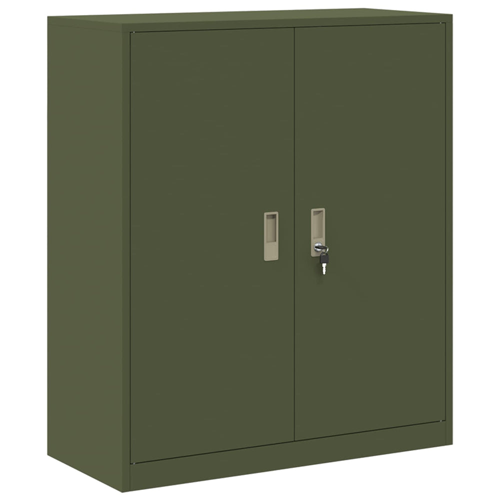 Aktenschrank Olive Grün Stahl 90x40x105 cm