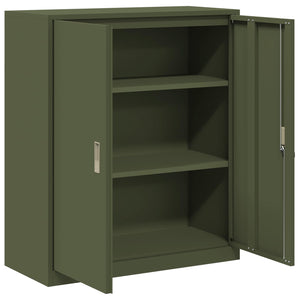 Aktenschrank Olive Grün Stahl 90x40x105 cm