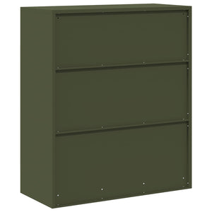 Aktenschrank Olive Grün Stahl 90x40x105 cm