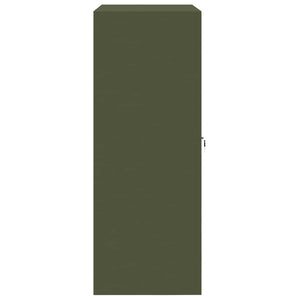 Aktenschrank Olive Grün Stahl 90x40x105 cm