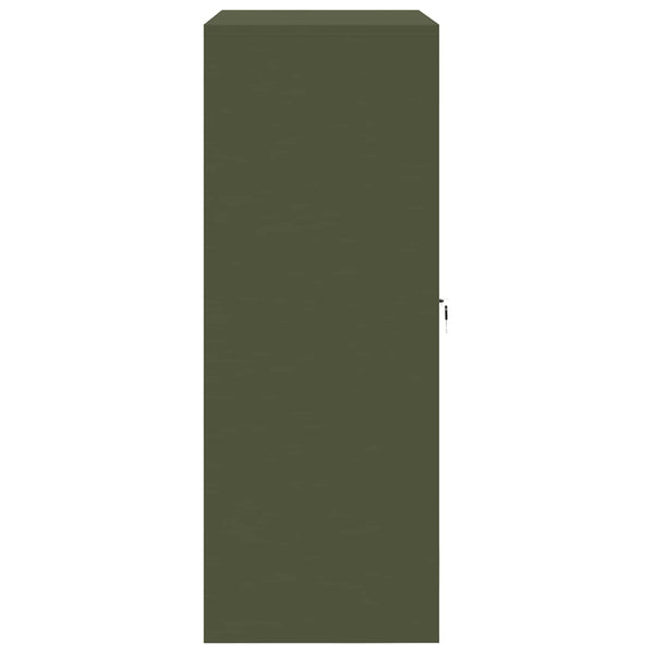 Aktenschrank Olive Grün Stahl 90x40x105 cm