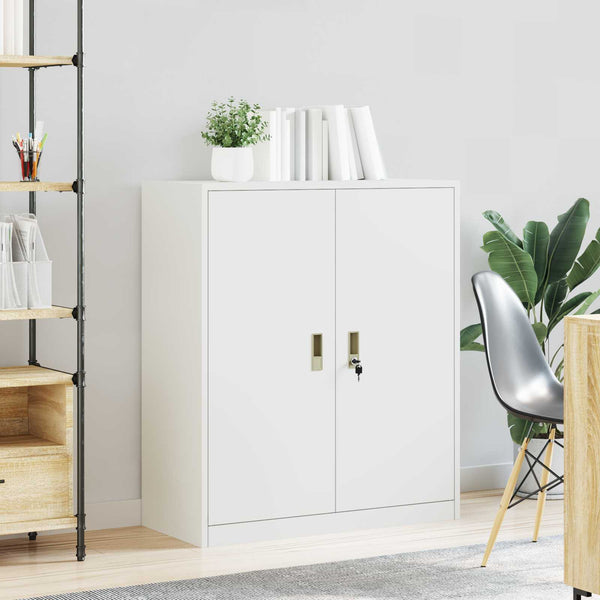 Weißer Stahlschrank, 90x40x105 cm