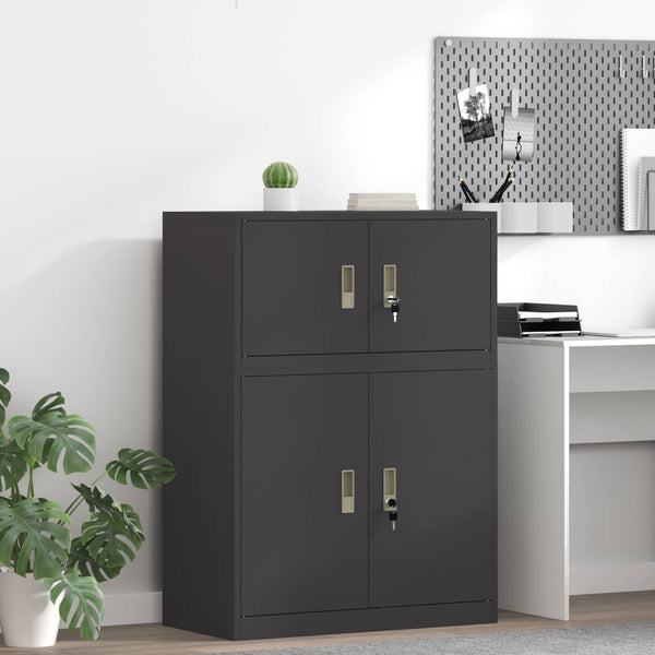 Schwarzer Stahlschrank, 80x40x40 cm