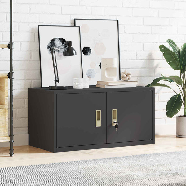 Schwarzer Stahlschrank, 80x40x40 cm