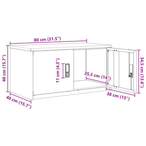 Schwarzer Stahlschrank, 80x40x40 cm