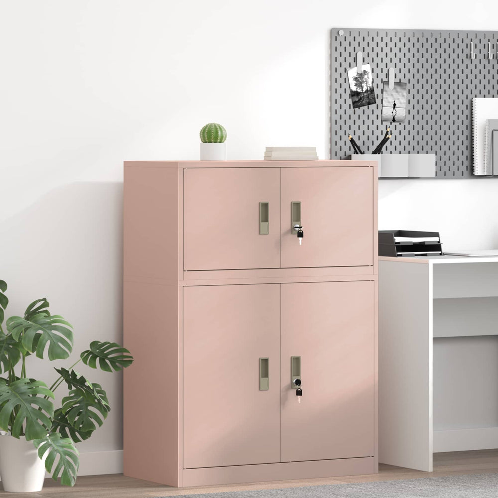 Rosa Aktenschrank Stahl – 80x40x40cm