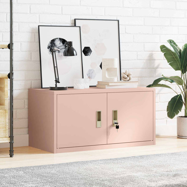 Rosa Aktenschrank Stahl – 80x40x40cm