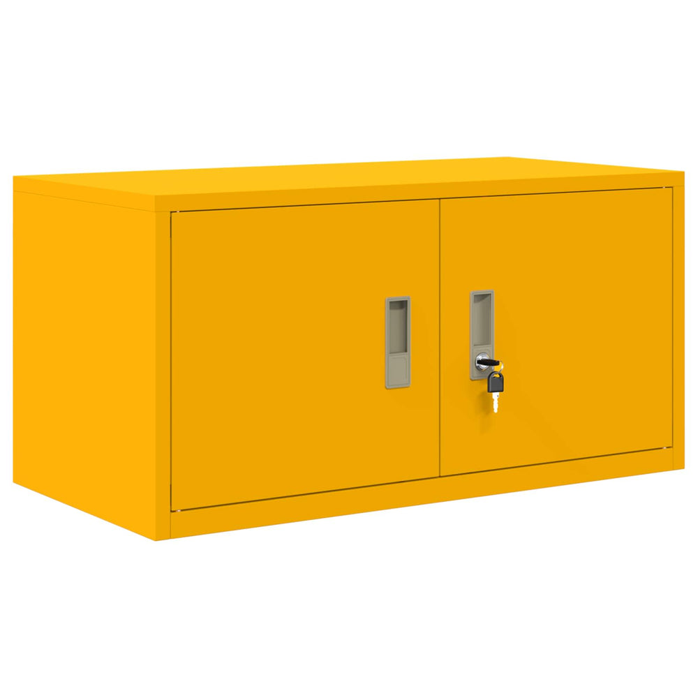 Senfgelber Stahlschrank, 80x40x40 cm