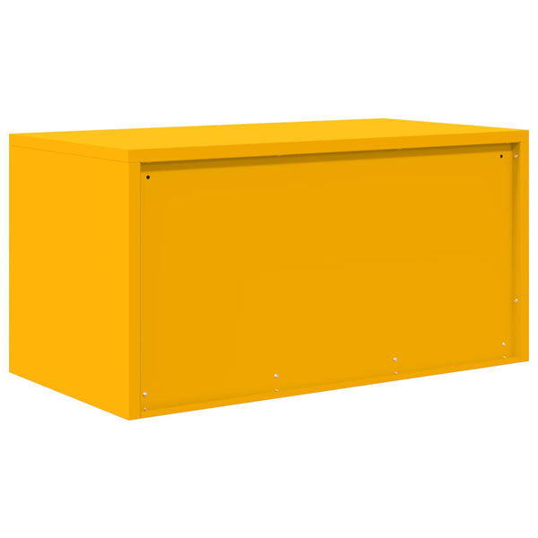 Senfgelber Stahlschrank, 80x40x40 cm