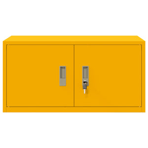 Senfgelber Stahlschrank, 80x40x40 cm