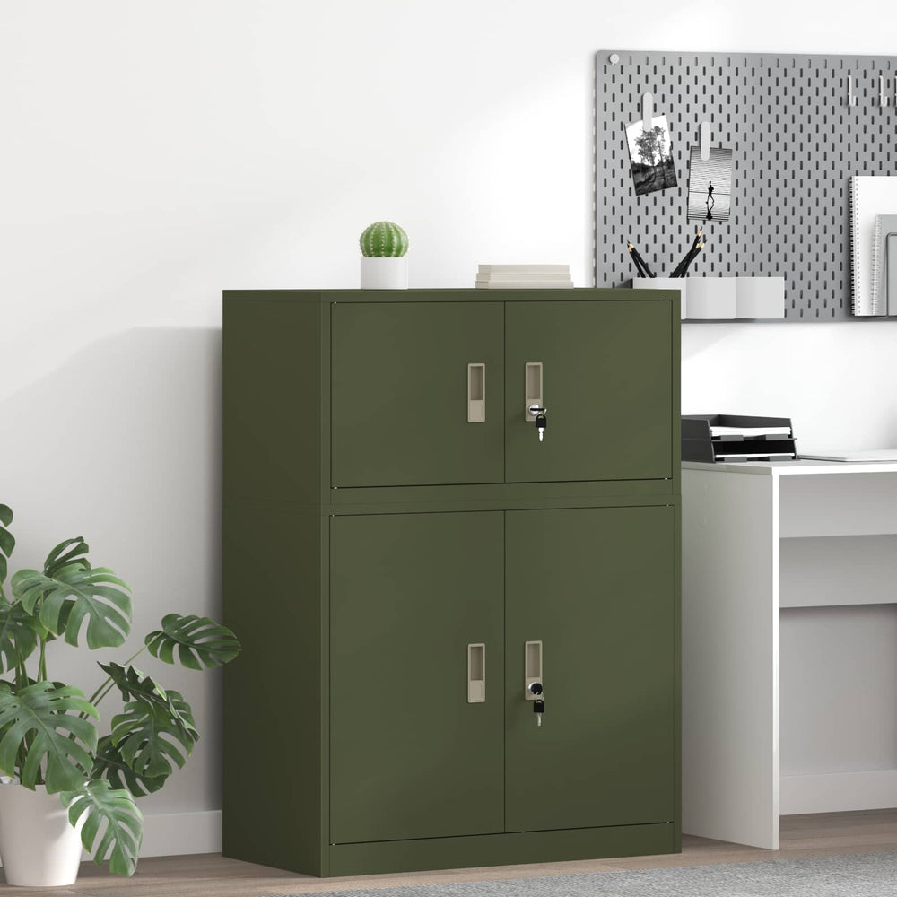 Stahl Aufbewahrungsschrank Olive Grün 80cm