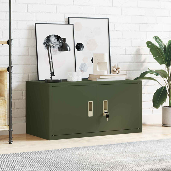 Stahl Aufbewahrungsschrank Olive Grün 80cm