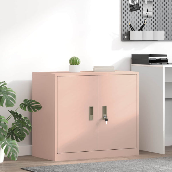 Rosa Aktenschrank Stahl 80x40x70cm