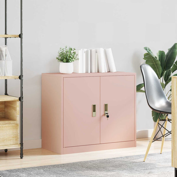 Rosa Aktenschrank Stahl 80x40x70cm