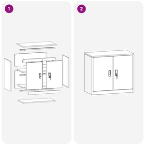 Aktenschrank Anthrazit Stahl 80x40x70cm