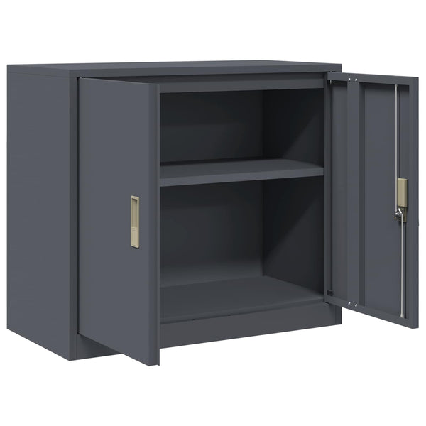 Aktenschrank Anthrazit Stahl 80x40x70cm