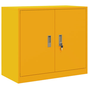 Senfgelber Stahlschrank, 80x40x70 cm
