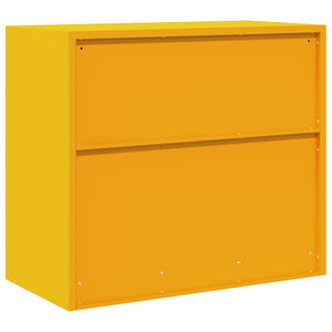 Senfgelber Stahlschrank, 80x40x70 cm