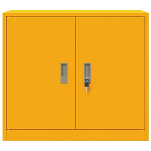 Senfgelber Stahlschrank, 80x40x70 cm