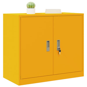 Senfgelber Stahlschrank, 80x40x70 cm