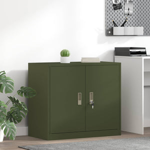 Aktenschrank Olive Grün Stahl 80x40x70 cm