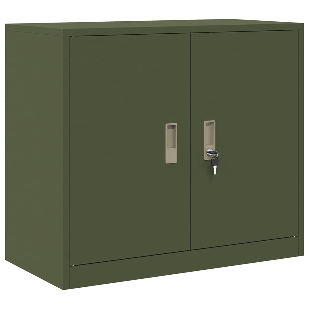 Aktenschrank Olive Grün Stahl 80x40x70 cm