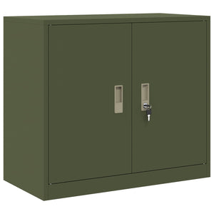 Aktenschrank Olive Grün Stahl 80x40x70 cm