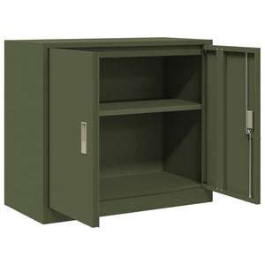 Aktenschrank Olive Grün Stahl 80x40x70 cm