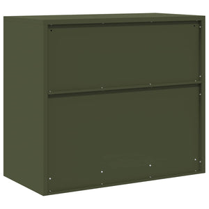 Aktenschrank Olive Grün Stahl 80x40x70 cm