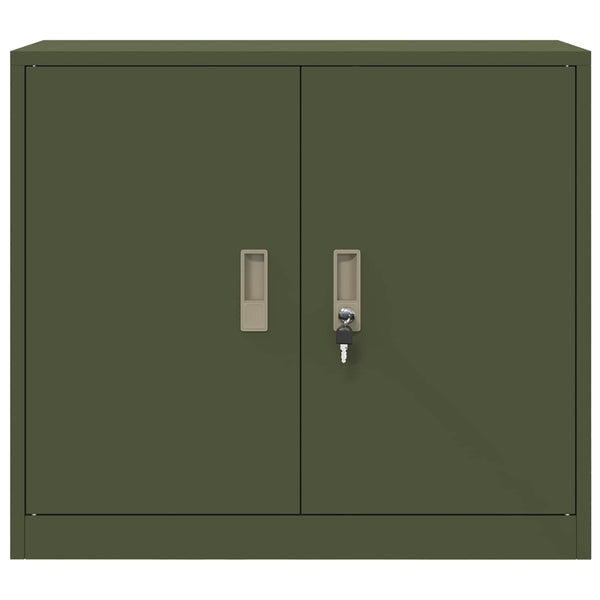 Aktenschrank Olive Grün Stahl 80x40x70 cm