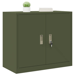 Aktenschrank Olive Grün Stahl 80x40x70 cm
