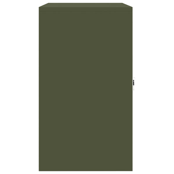 Aktenschrank Olive Grün Stahl 80x40x70 cm