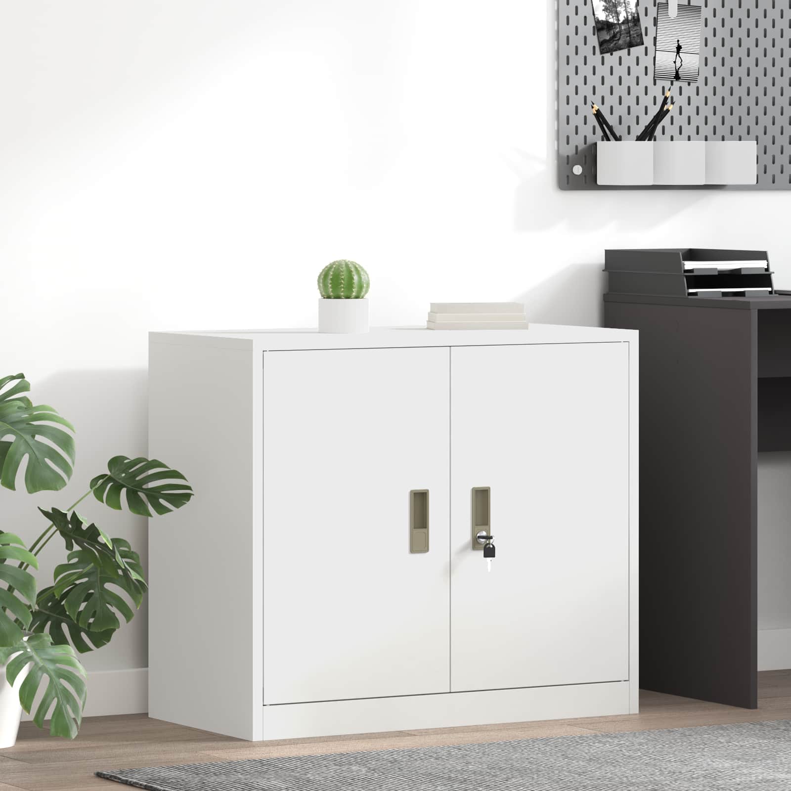 Weißer Stahlschrank, 80 cm